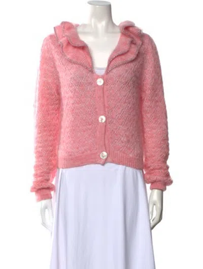 Pre-owned Alessandra Rich Mohair Patterned Sweater In Pink