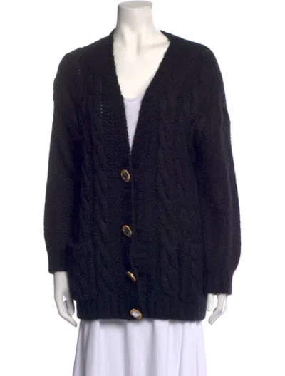 Pre-owned Alessandra Rich V-neck Sweater In Black