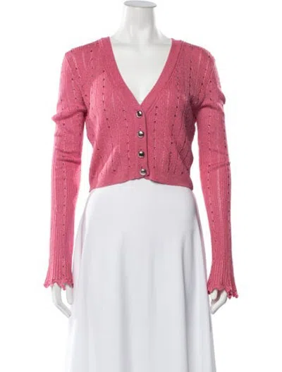 Pre-owned Alessandra Rich V-neck Sweater In Pink