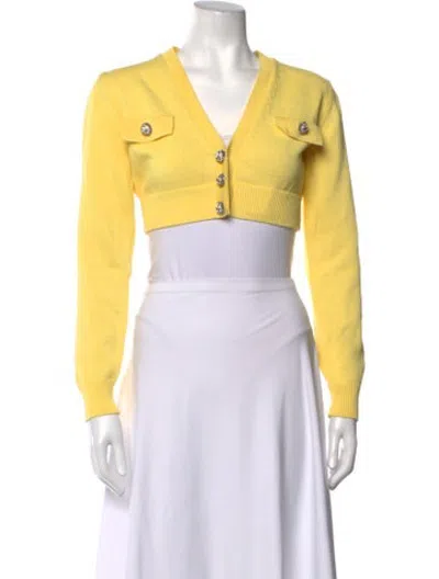 Pre-owned Alessandra Rich V-neck Sweater In Yellow