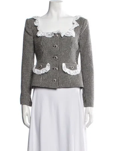 Pre-owned Alessandra Rich Wool Tweed Pattern Blazer In Multicolor