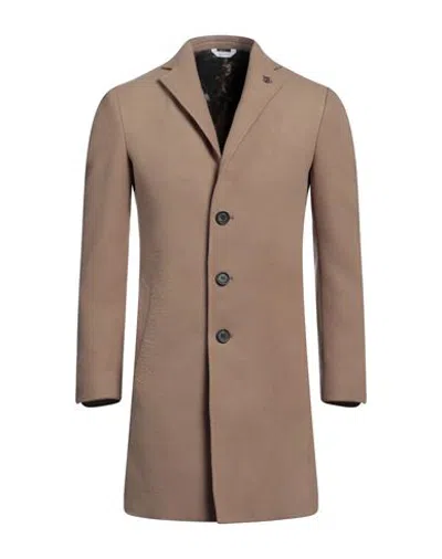 Alessandro Gilles Man Coat Camel Size 36 Polyester, Viscose, Elastane In Beige
