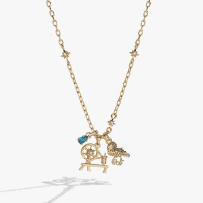 Alex And Ani Acotar Mist And Fury Bird & Spinning Wheel Necklace In Gold