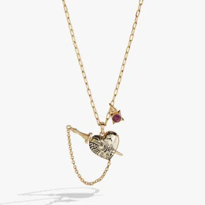 Alex And Ani Acotar Wings And Ruin Sliding Dagger Heart Necklace In Gold