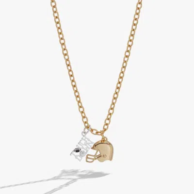 Alex And Ani Football 'touchdown' Duo Charm Pendant Necklace In Gold