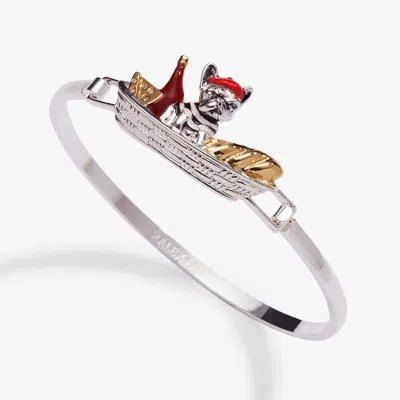 Alex And Ani French Bulldog Tension Bangle In Silver