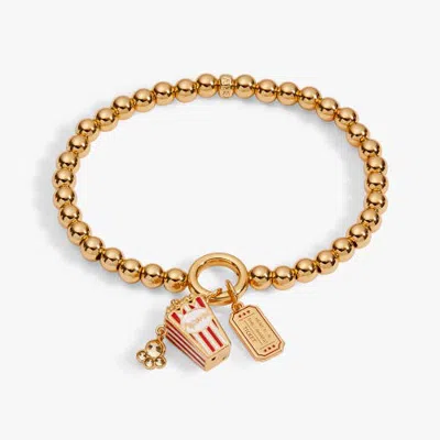 Alex And Ani 'here For The Drama!' Movie Theater Popcorn Stretch Bracelet In Gold