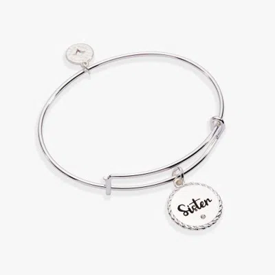 Alex And Ani Sister 'woven Together By Unbreakable Bonds' Charm Bangle In Metallic