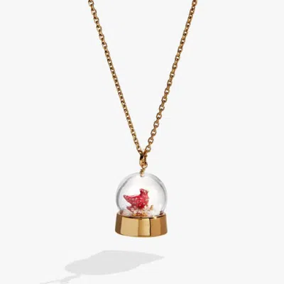 Alex And Ani Snow Globe Cardinal Pendant In Gold