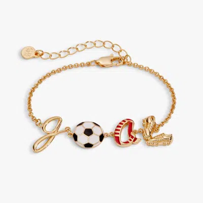 Alex And Ani Soccer Goal Linear Bracelet In Gold