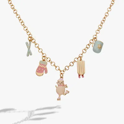 Alex And Ani Winter Wonderland Multi Charm Necklace In Gold