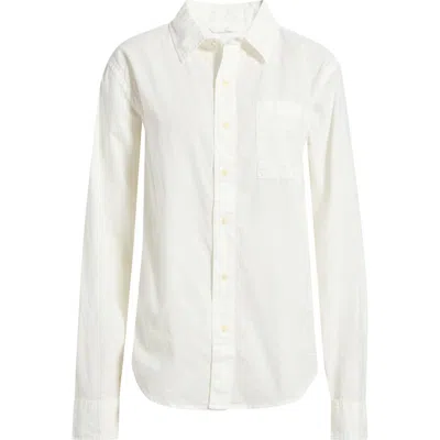 Alex Crane  Air Striped Cotton Button Up Shirt In Cream