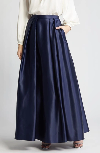 Alex Evenings Satin Ball Skirt In Dark Navy