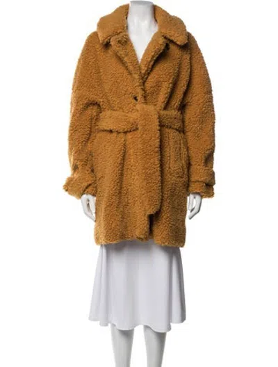 Pre-owned Alex Mill Faux Fur Coat In Brown
