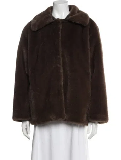 Pre-owned Alex Mill Faux Fur Jacket In Brown