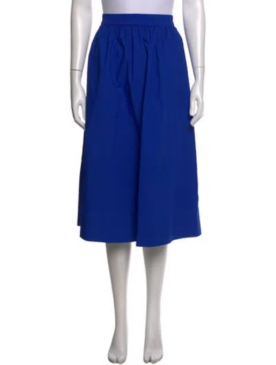 Pre-owned Alex Mill Pleated Accents Midi Length Skirt In Blue