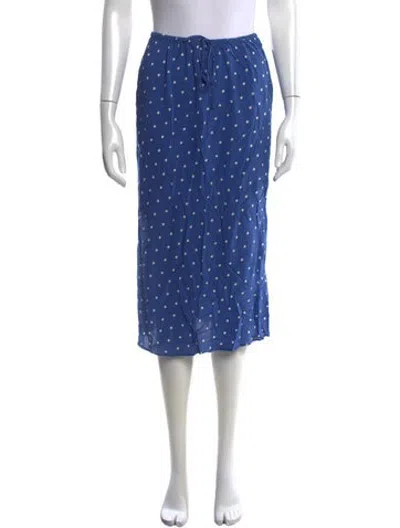 Pre-owned Alex Mill Polka Dot Print Midi Length Skirt In Blue