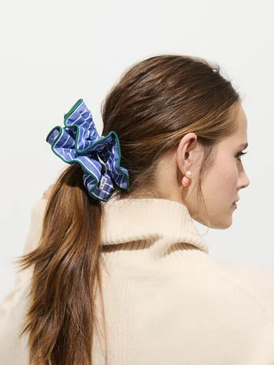 Alex Mill Sleep Scrunchie In Merry Stripe In Blue/white