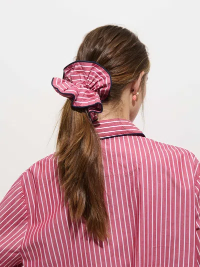 Alex Mill Sleep Scrunchie In Merry Stripe In Red/white