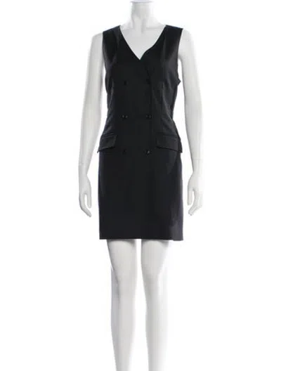 Pre-owned Alex Mill V-neck Mini Dress In Black