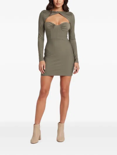 Pre-owned Alex Perry Barett Cut-out Mini Dress In Green