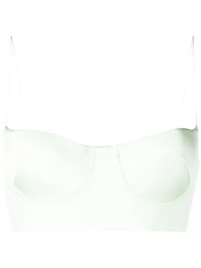Alex Perry Cropped Bustier Top In Grün