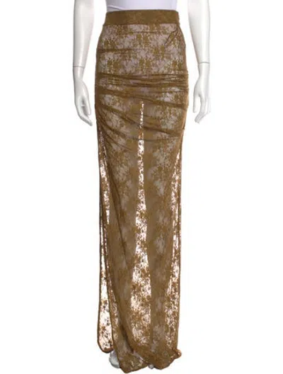 Pre-owned Alex Perry Lace Pattern Long Skirt In Neutrals