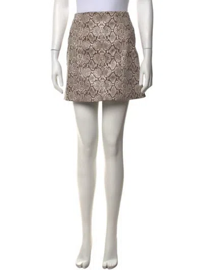 Pre-owned Alexa Chung Animal Print Mini Skirt In Brown