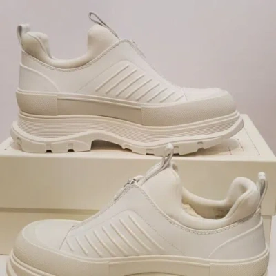 Pre-owned Alexander Mcqueen $1190  Tread Slick Moto Low Top Sneakers White《all Sizes》new