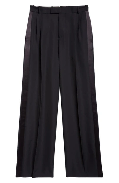 Alexander Mcqueen Baggy Wide Leg Wool Trousers In Black