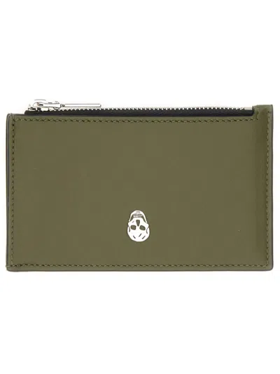 Alexander Mcqueen Card Holder "skull" In Brown