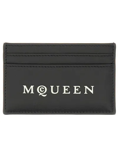 Alexander Mcqueen Card Holder With Logo In Black
