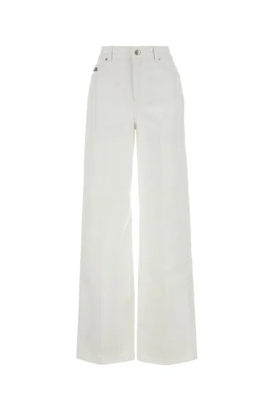 Alexander Mcqueen Cotton Denim Pants In Opticalwhite