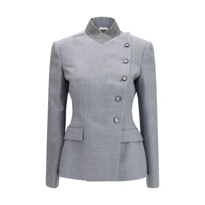 Alexander Mcqueen Gray Wool Oves Aries Full-length Jacket In Multi