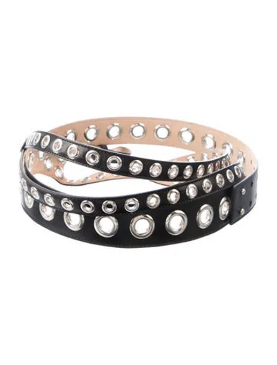 Pre-owned Alexander Mcqueen Leather Waist Belt W/ Tags In Black