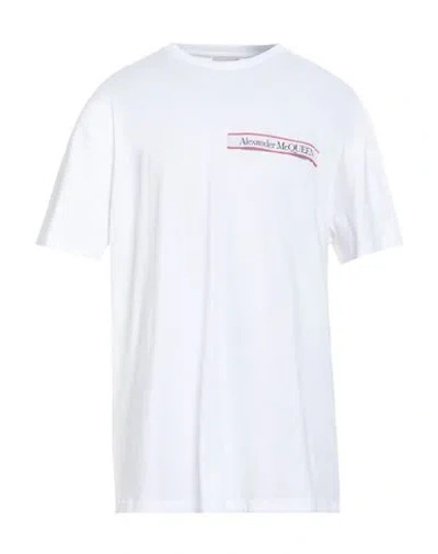 Alexander Mcqueen Man T-shirt White Size Xl Cotton, Elastane, Polyester