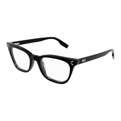 Alexander Mcqueen Mcqueen Mini Shiny Black Eyeglasses With Clear Demo Lens