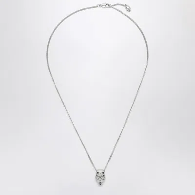 Alexander Mcqueen Skull Necklace In Palladium In Metal
