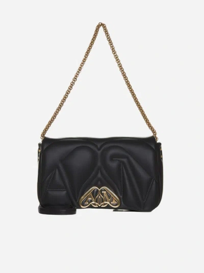 Alexander Mcqueen The Seal Small Quilted-leather Shoulder Bag In Black