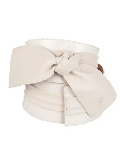 Pre-owned Alexander Mcqueen Wide Leather Waist Belt In Neutrals
