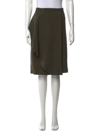 Pre-owned Alexander Mcqueen Wool Midi Length Skirt In Green