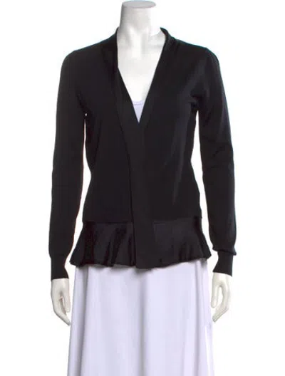 Pre-owned Alexander Mcqueen Wool Open Front Sweater In Black