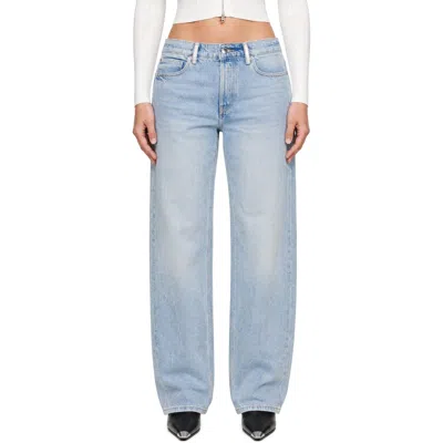 Alexander Wang Blue Float Crystal Hotfix Belt Loop Jeans