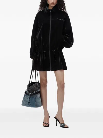 Alexander Wang Drop Waist Parka Dress In Black
