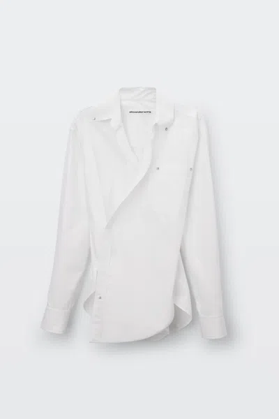 Alexander Wang Earring Stud Wrap Shirt In White