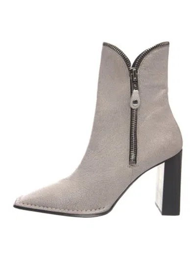 Pre-owned Alexander Wang Leather Boots In Grey