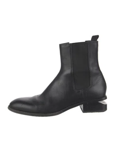 Pre-owned Alexander Wang Leather Chelsea Boots In Black