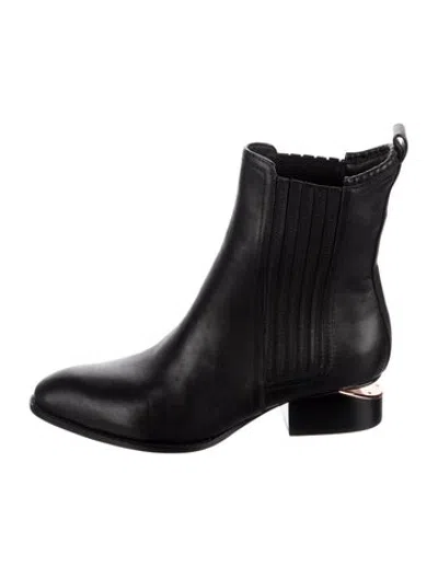 Pre-owned Alexander Wang Leather Chelsea Boots In Black