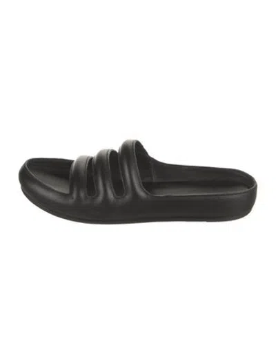 Pre-owned Alexander Wang Leather Slides In Black
