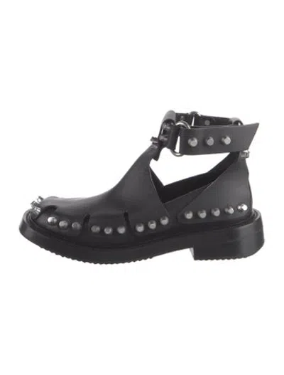 Pre-owned Alexander Wang Leather Sneakers In Black
